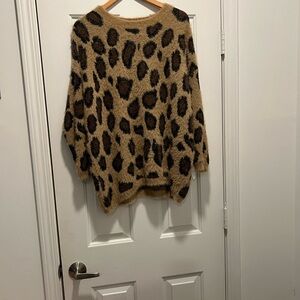 Altar'd State Leopard Print Sweater - Tan and Black